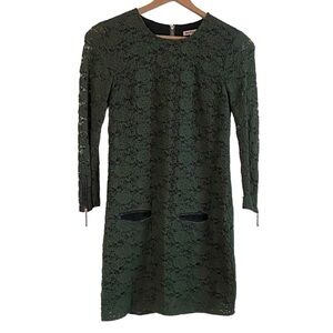 Juicy Couture Green Long Sleeve Lace Dress Size Small